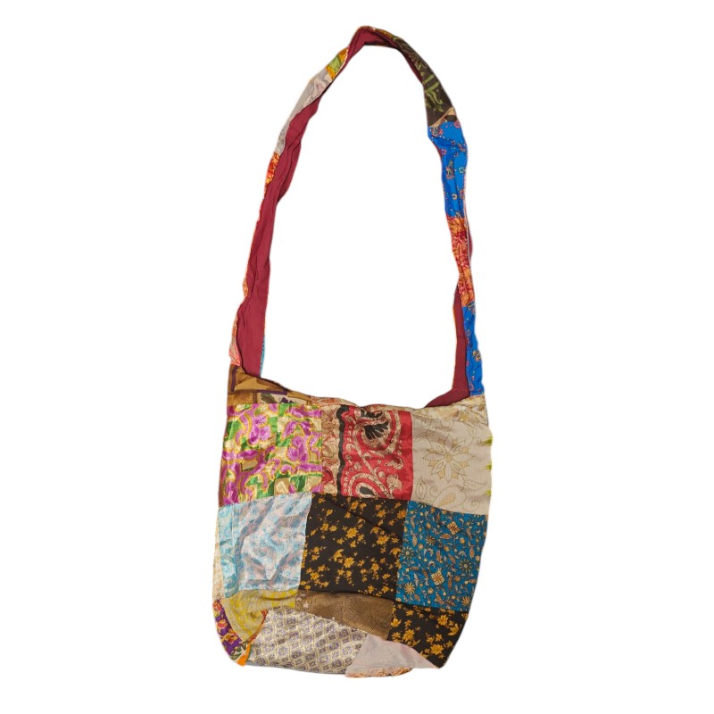 Upcycled indisk Silke Patchwork Taske - Model 61