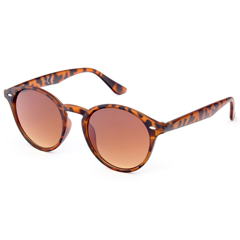 Stilfulde Runde Solbriller - Brun Leopard