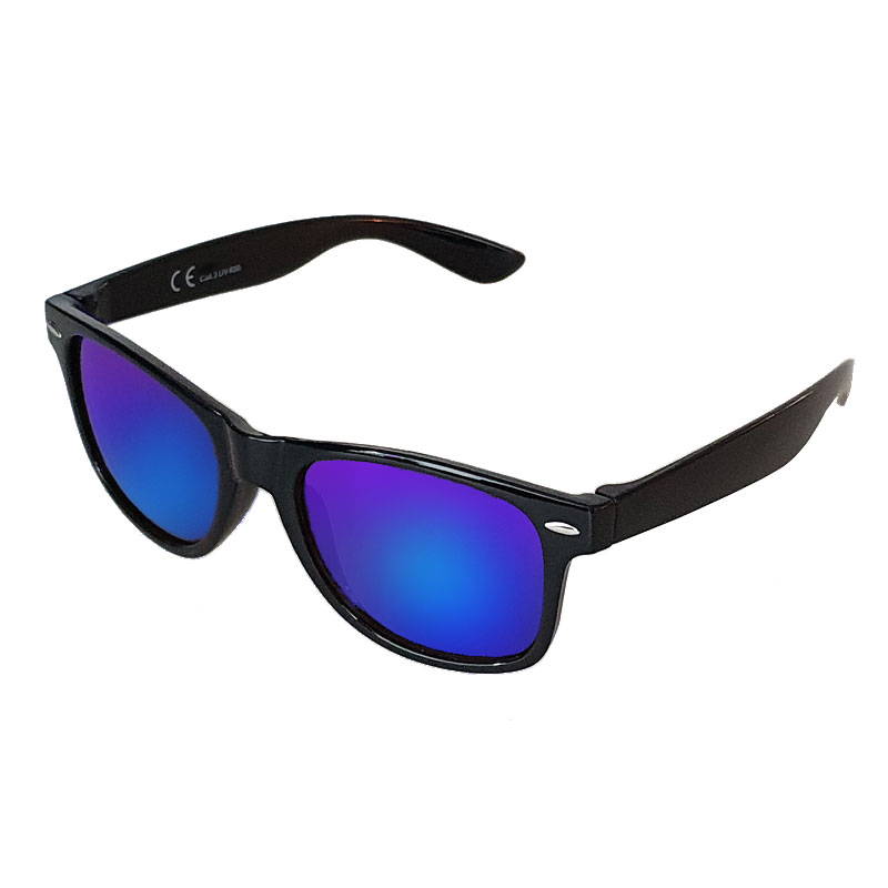 Wayfarer Solbriller med blålilla spejlglas - Sort